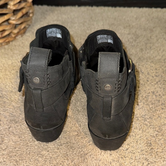 UGG Women's Black Ankle Boots with Buckle - Picture 2 of 4